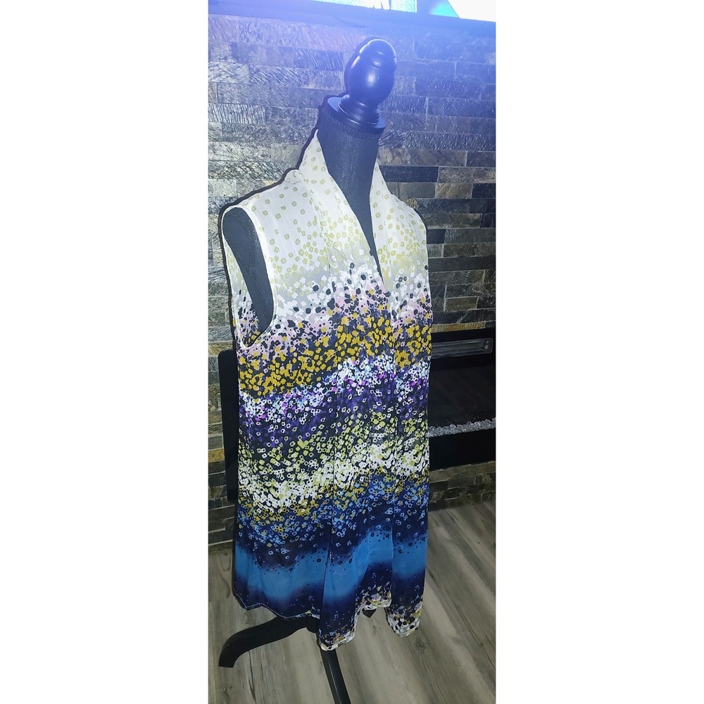 Coldwater Creek Versatile Sheer Floral Scarf Vest One Size